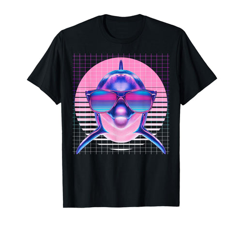 Dolphin Sunglasses Ocean Vaporwave T-Shirt - Graphic Print for Adults - T-Shirt, Sweatshirt, Hoodie