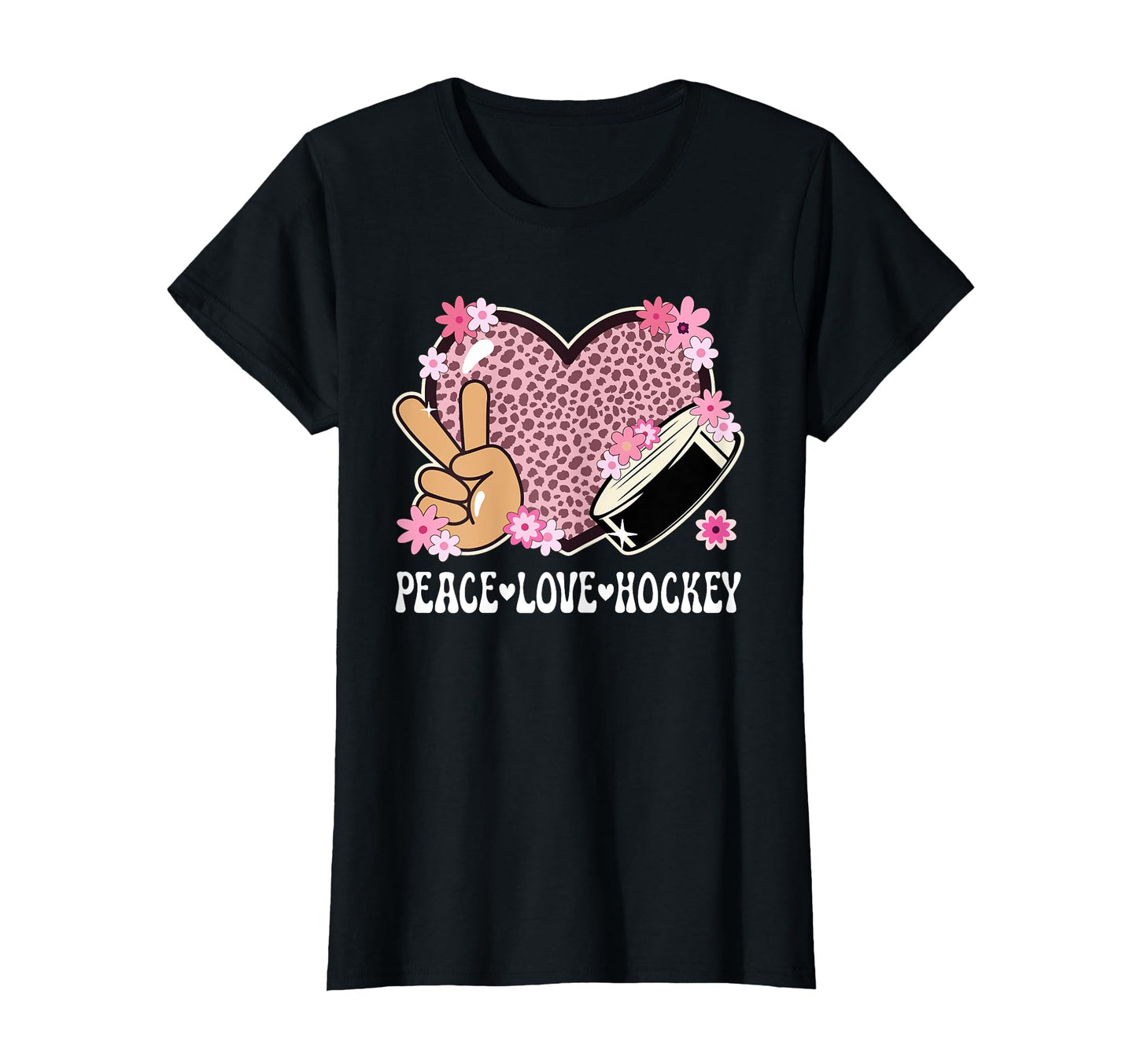 Peace Love Hockey Lover Outfit T-Shirt - Casual Everyday Wear for Adults - T-Shirt, Sweatshirt, Hoodie