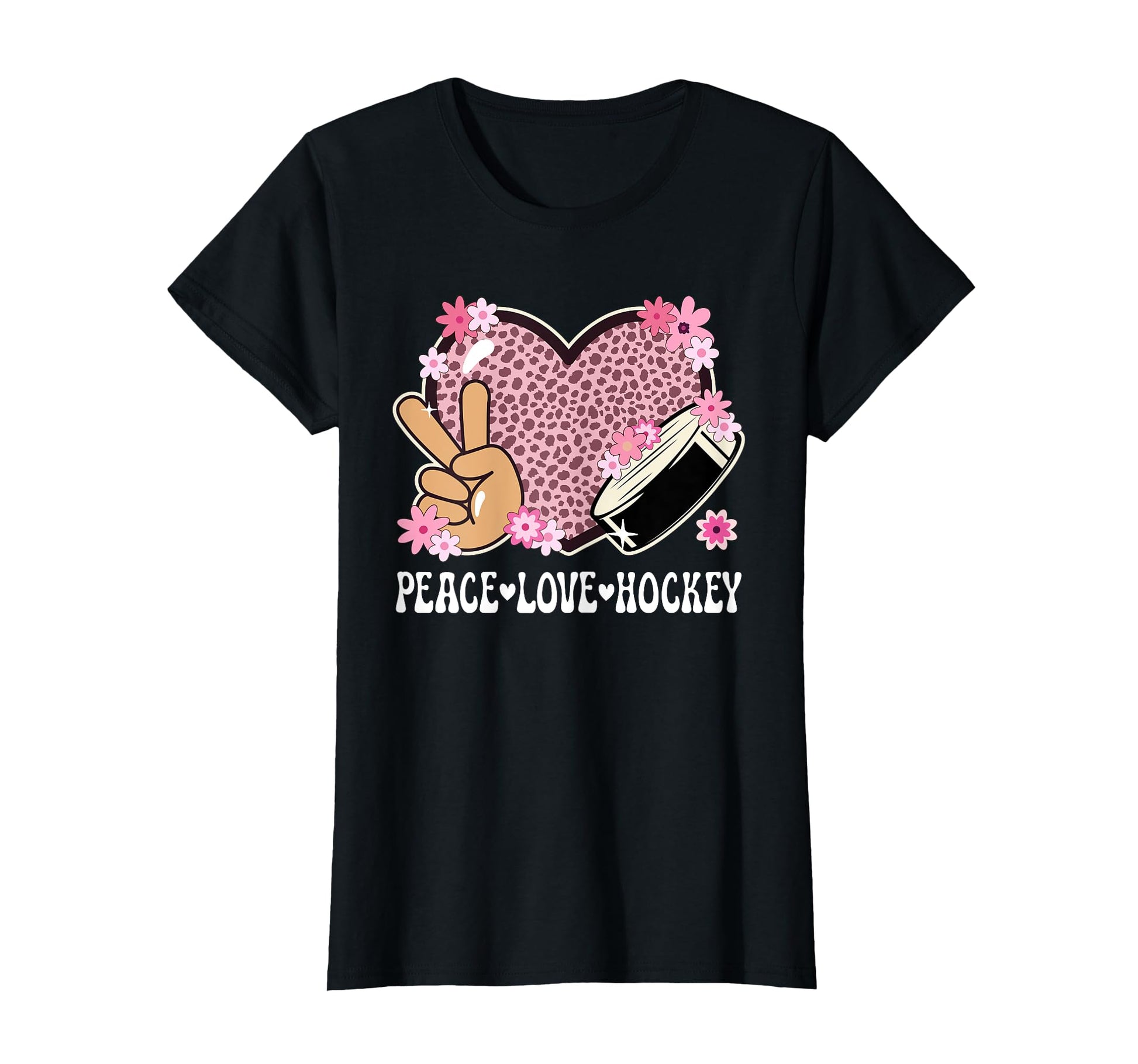 Peace Love Hockey Lover Outfit T-Shirt - Casual Everyday Wear for Adults - T-Shirt, Sweatshirt, Hoodie