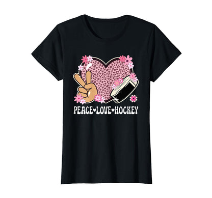 Peace Love Hockey Lover Outfit T-Shirt - Casual Everyday Wear for Adults - T-Shirt, Sweatshirt, Hoodie