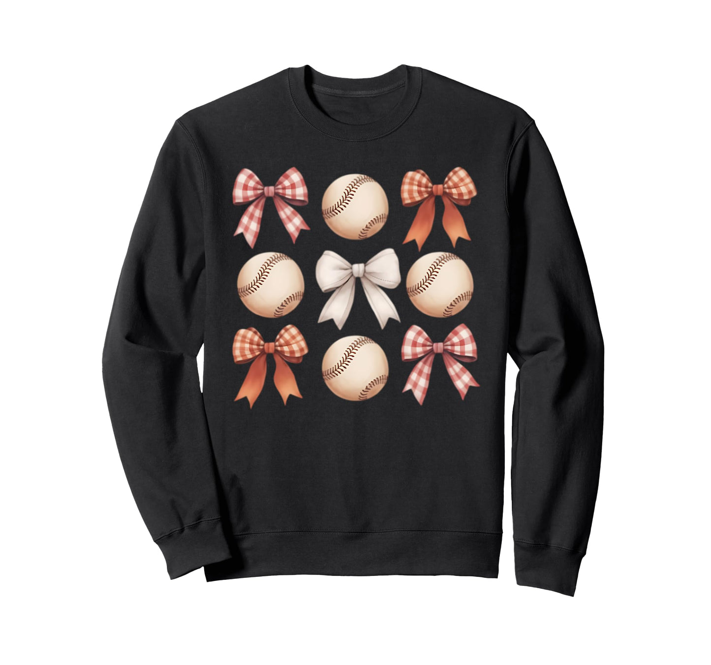 Baseball Coquette Bow Mom Sweatshirt - Casual Everyday Wear for Adults - T-Shirt, Sweatshirt, Hoodie