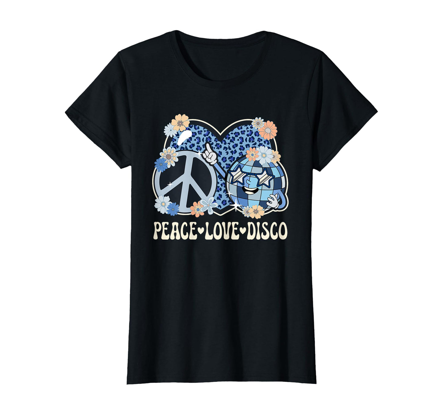 Peace Love Disco Outfit Leopard 70S T-Shirt - Aesthetic Graphic Men Women - T-Shirt, Sweatshirt, Hoodie