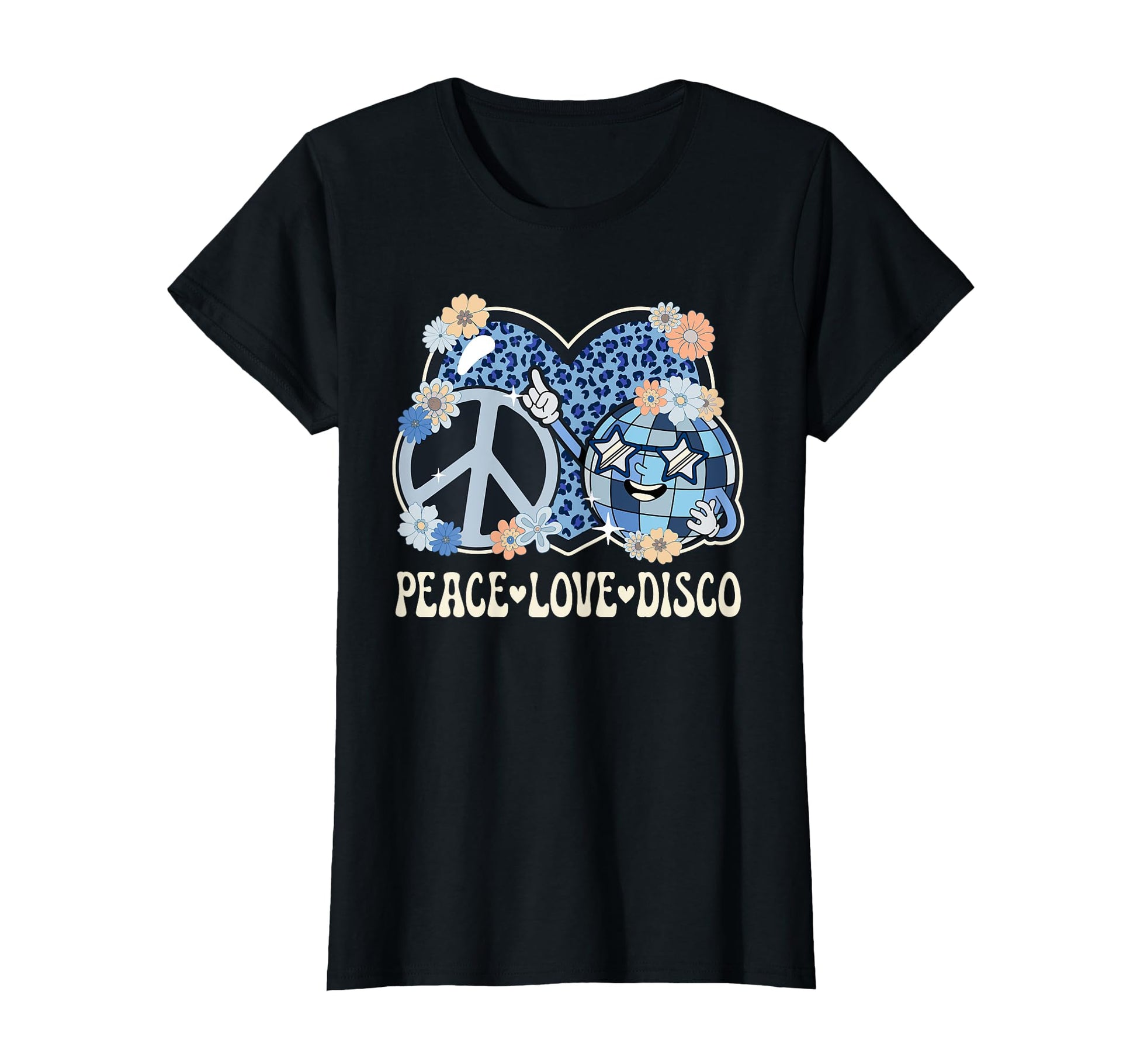 Peace Love Disco Outfit Leopard 70S T-Shirt - Aesthetic Graphic Men Women - T-Shirt, Sweatshirt, Hoodie
