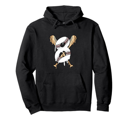 8Th Birthday Baseball Hoodie - Novelty Apparel Men Women - T-Shirt, Sweatshirt, Hoodie