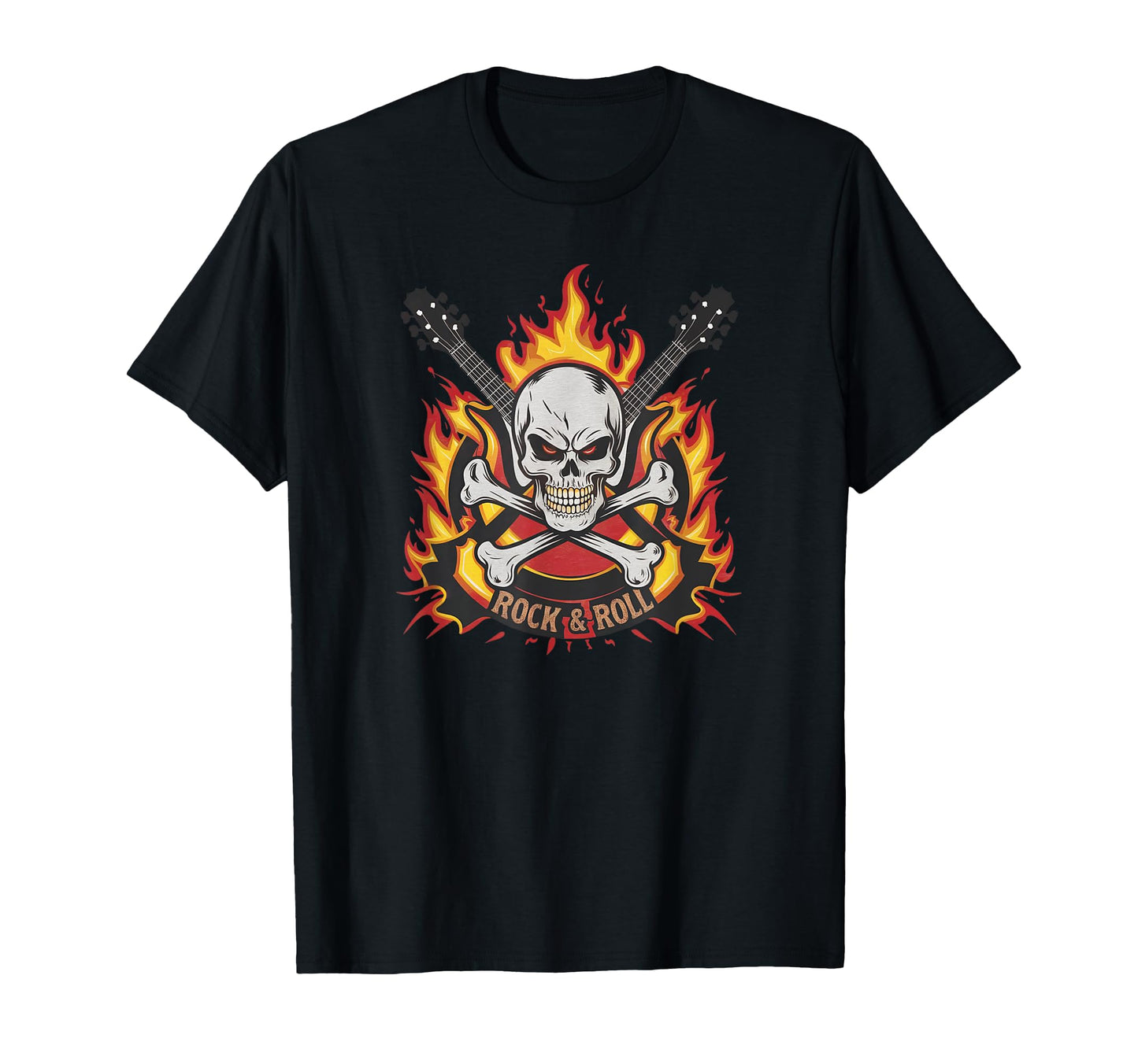 Rock And Roll Vibes True Fans Skull T-Shirt - Custom Art Print Men Women - T-Shirt, Sweatshirt, Hoodie