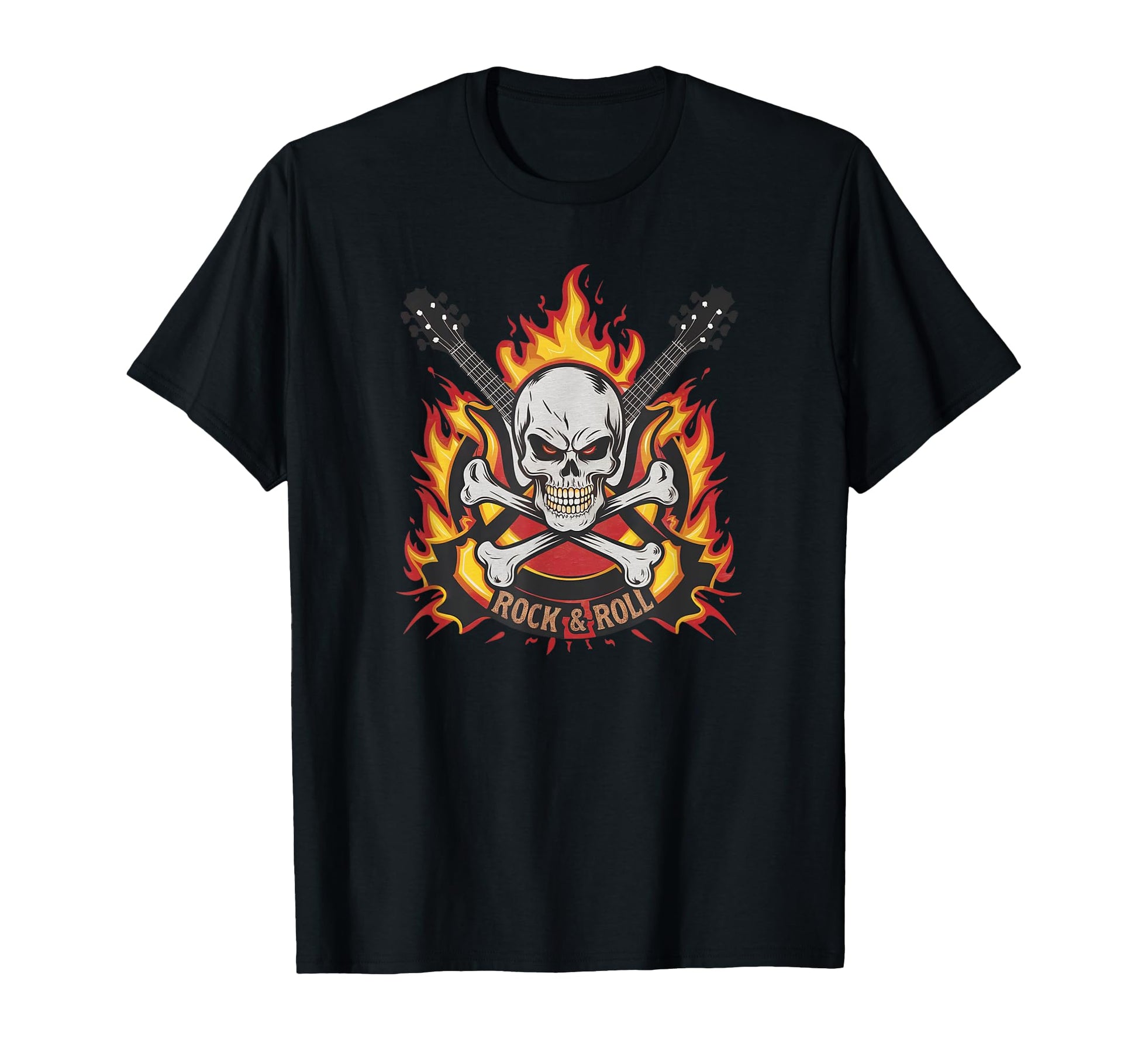 Rock And Roll Vibes True Fans Skull T-Shirt - Custom Art Print Men Women - T-Shirt, Sweatshirt, Hoodie