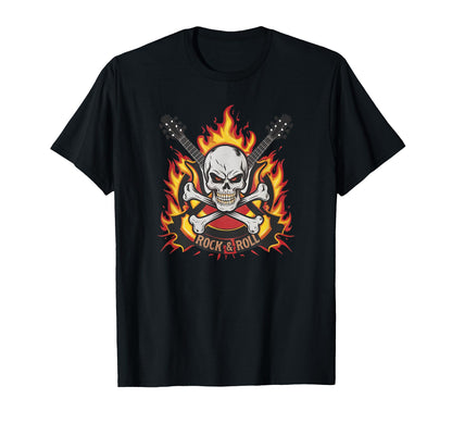 Rock And Roll Vibes True Fans Skull T-Shirt - Custom Art Print Men Women - T-Shirt, Sweatshirt, Hoodie
