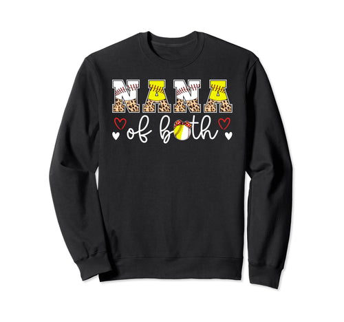 Nana Both Leopard Baseball Sweatshirt - Custom Art Print Men Women - T-Shirt, Sweatshirt, Hoodie