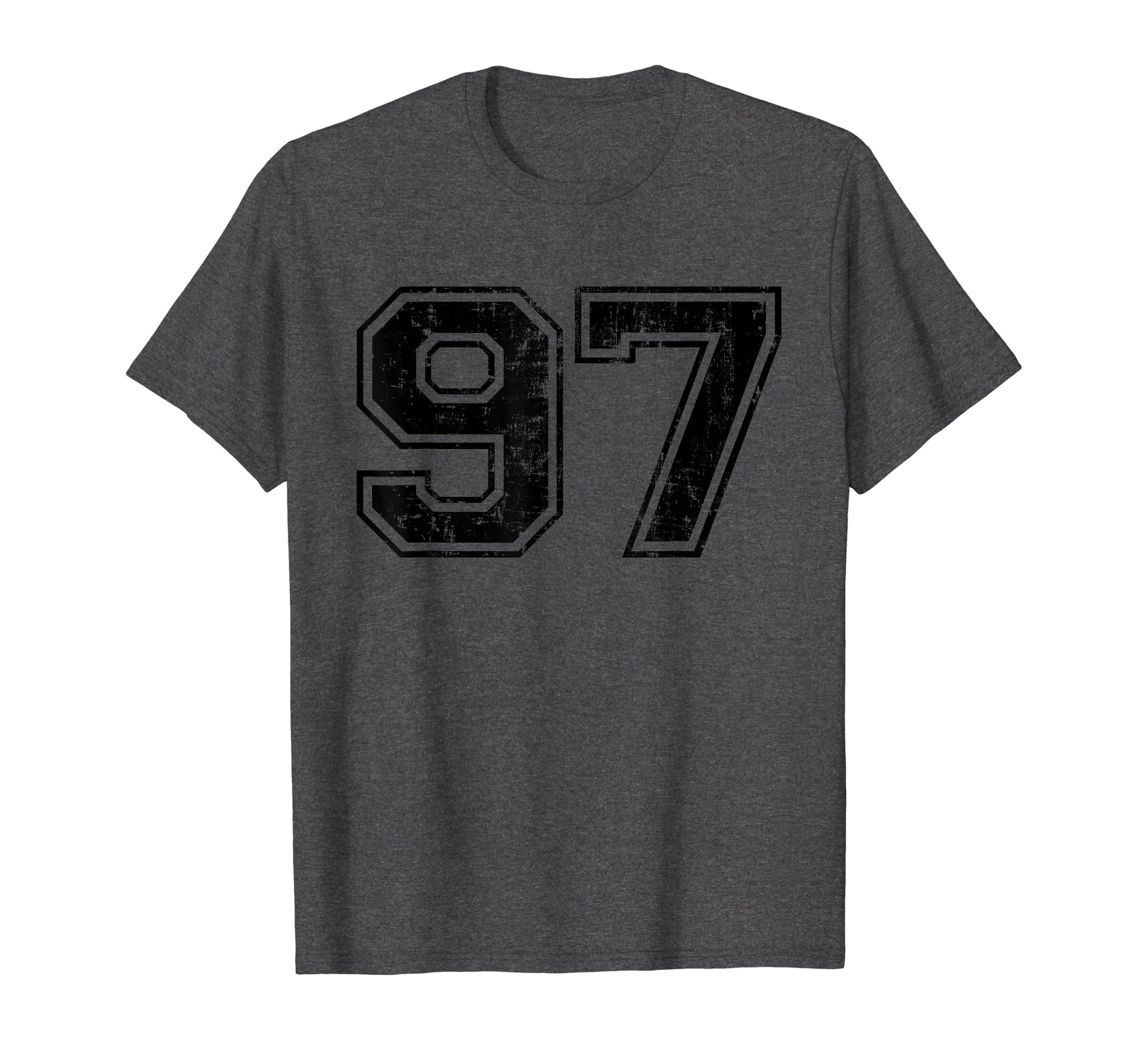 Number 97 Varsity Distressed Sport T-Shirt - Novelty Apparel for Adults - T-Shirt, Sweatshirt, Hoodie