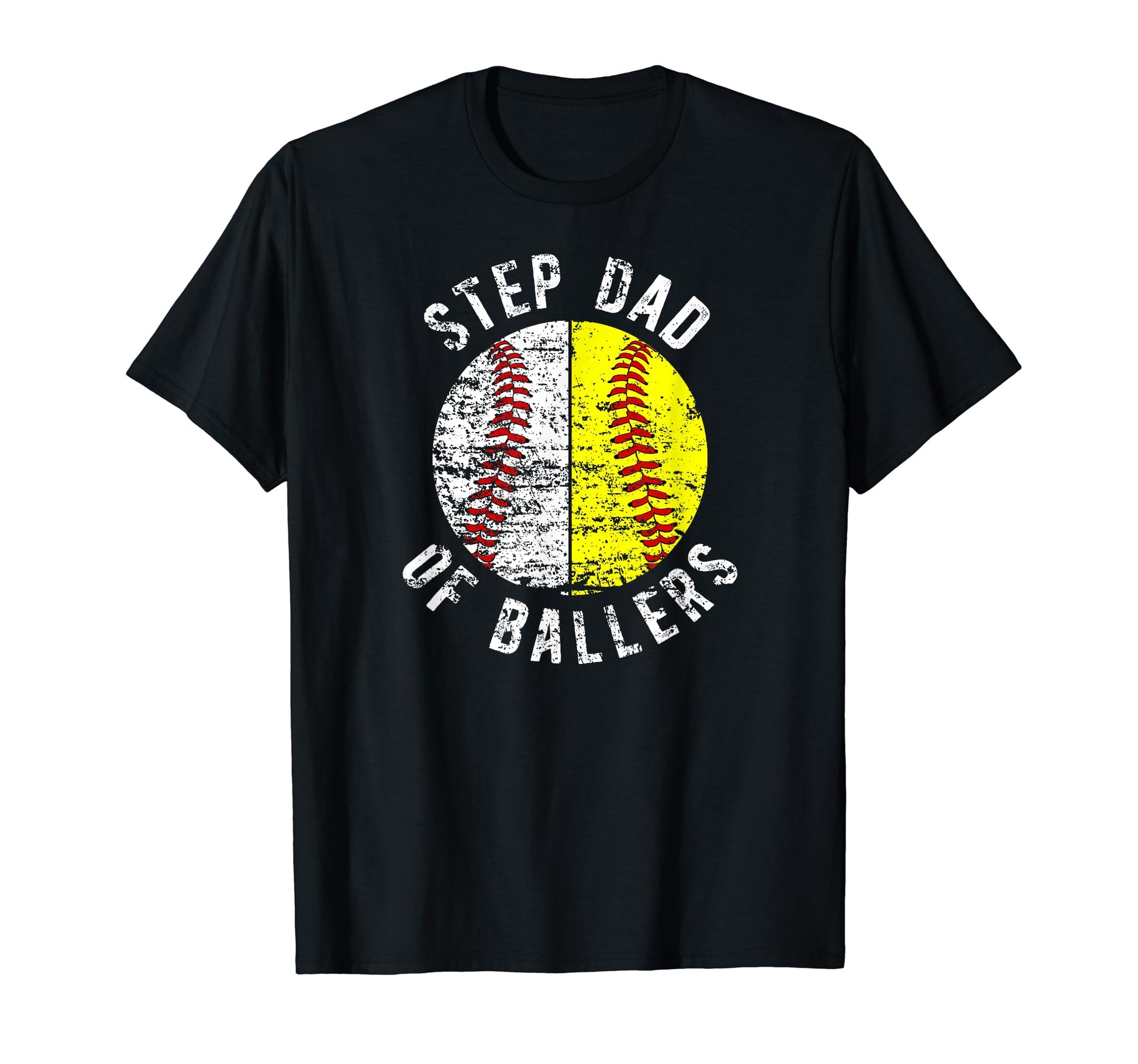 Step Dad Ballers Proud Softball Baseball T-Shirt - Custom Art Print Unisex - T-Shirt, Sweatshirt, Hoodie