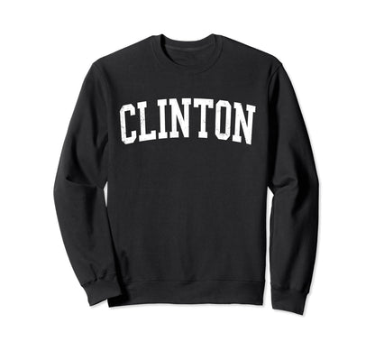 Clinton Tn Distressed White Varsity Sweatshirt - Aesthetic Graphic Unisex - T-Shirt, Sweatshirt, Hoodie