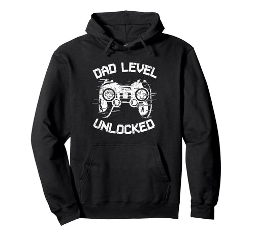 Dad Level Unlocked Gaming Controller Hoodie - Novelty Apparel for Adults - T-Shirt, Sweatshirt, Hoodie