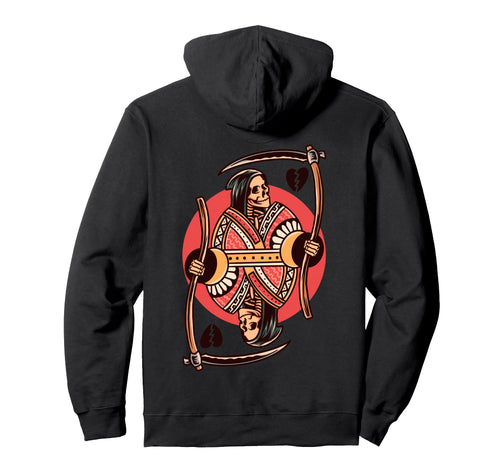 Reaper Card Game Backprint Aesthetic Edgy Hoodie - Trendy Graphic Unisex - T-Shirt, Sweatshirt, Hoodie