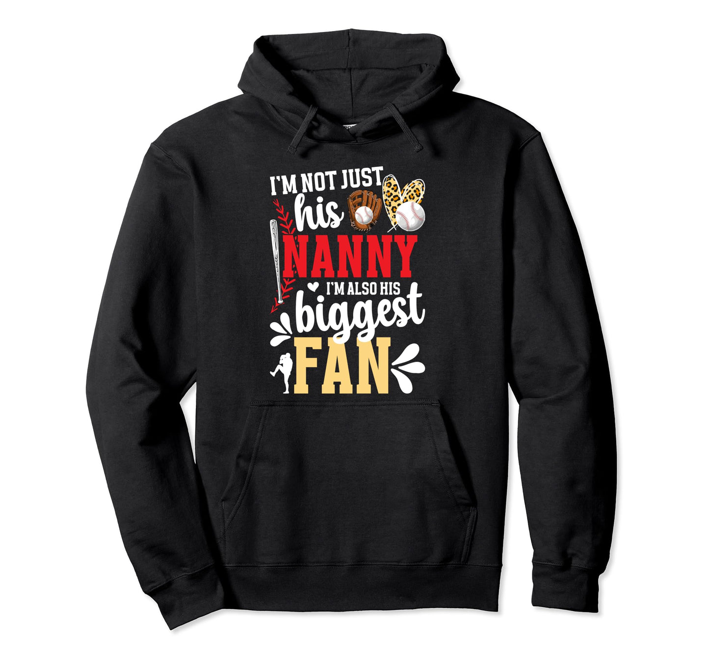 His Biggest Fan Baseball Nanny Baseball Hoodie - Aesthetic Graphic Unisex - T-Shirt, Sweatshirt, Hoodie