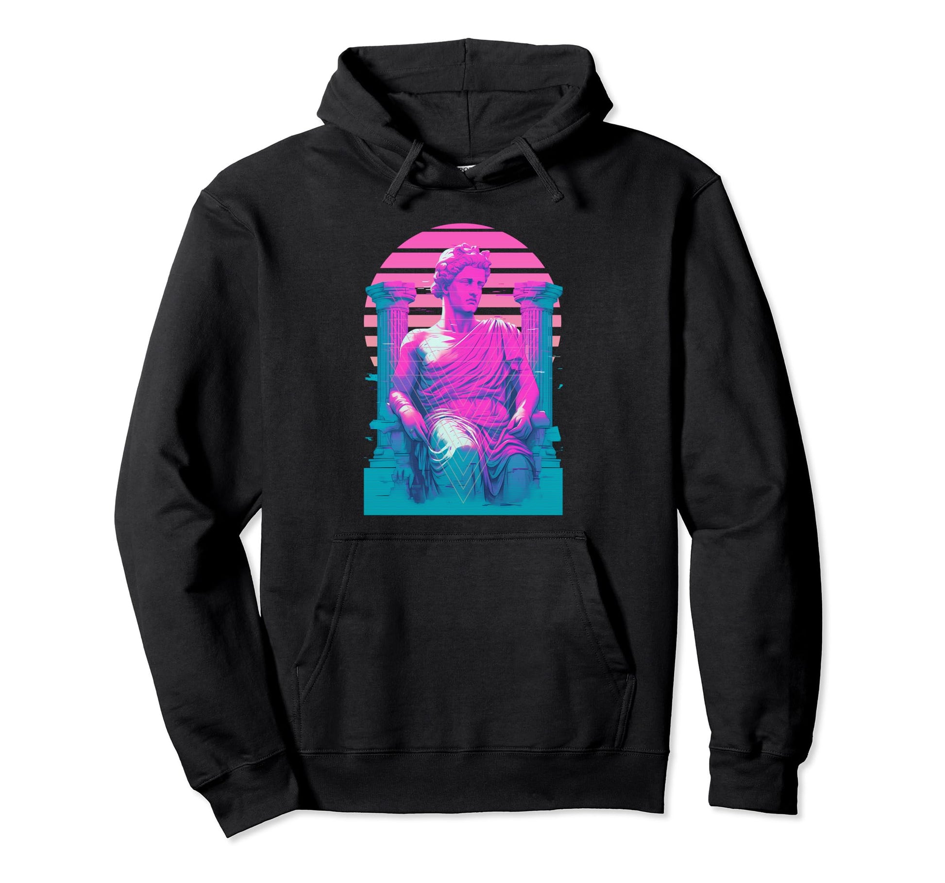 Synthwave Vaporwave Aesthetic Greek God Hoodie - Trendy Graphic Unisex - T-Shirt, Sweatshirt, Hoodie