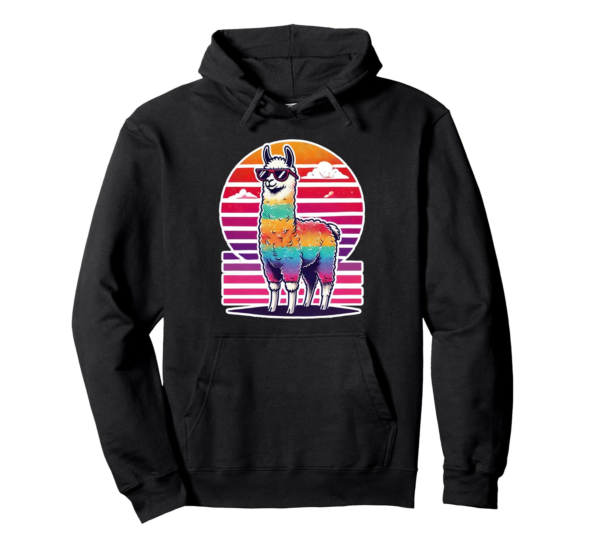 Rainbow Llama Funny Pride Alpaca Hoodie - Minimalist Print for Adults - T-Shirt, Sweatshirt, Hoodie