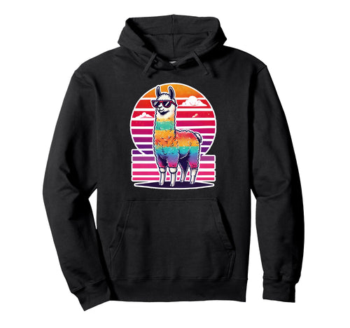 Rainbow Llama Funny Pride Alpaca Hoodie - Minimalist Print for Adults - T-Shirt, Sweatshirt, Hoodie