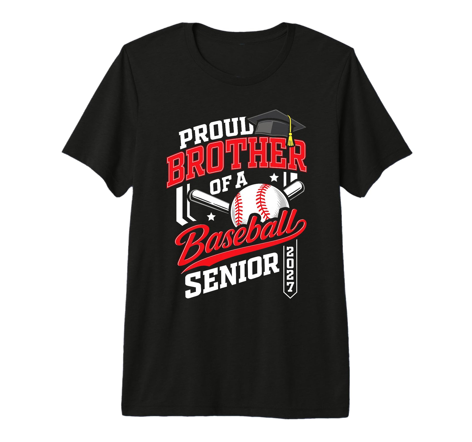 Proud Mom Baseball Senior Class 2027 T-Shirt - Graphic Print for Adults - T-Shirt, Sweatshirt, Hoodie