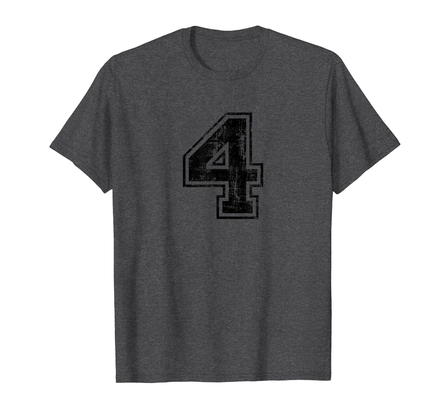 Number 4 Four Varsity Distressed Sport T-Shirt - Novelty Apparel Men Women - T-Shirt, Sweatshirt, Hoodie