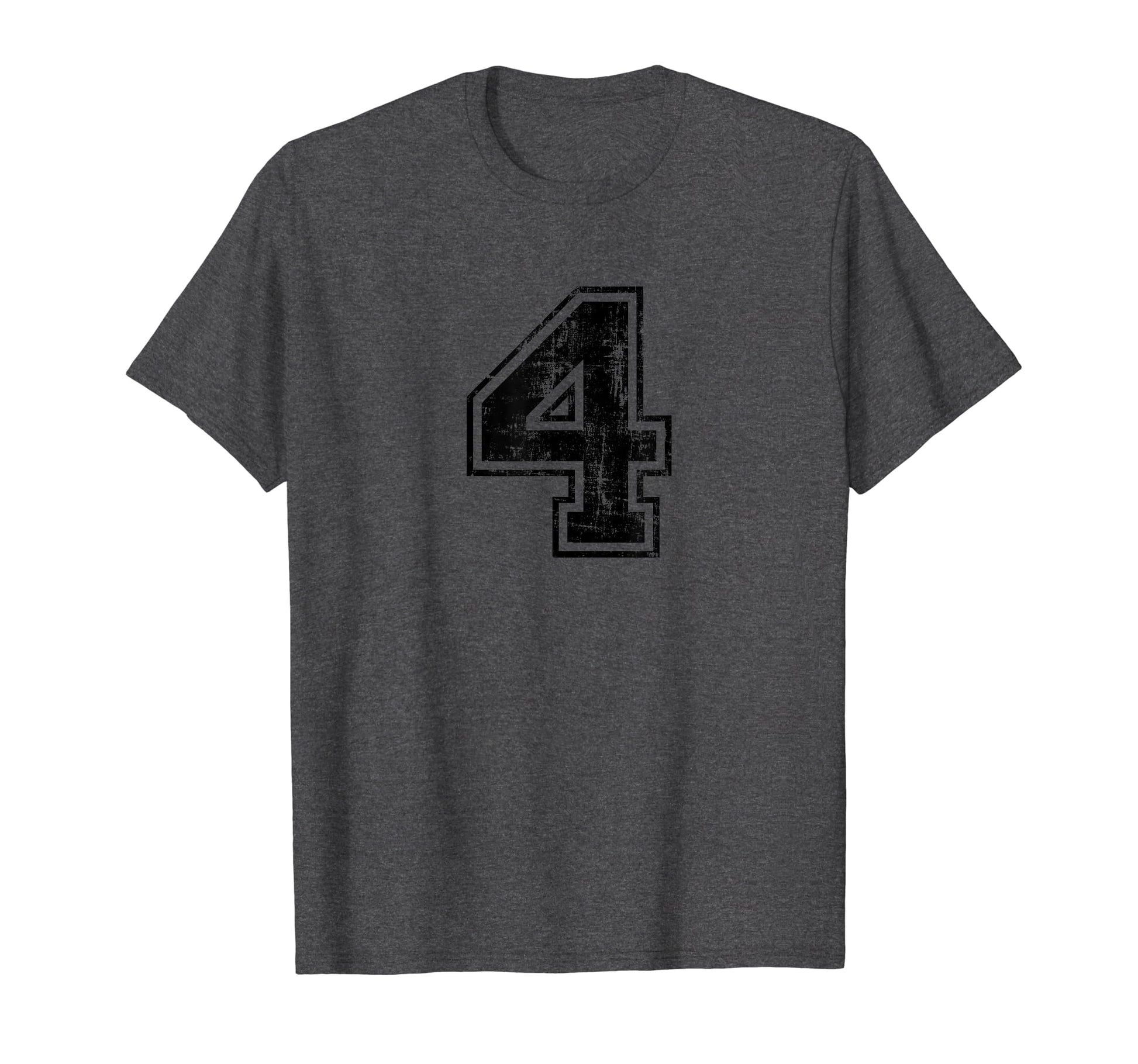 Number 4 Four Varsity Distressed Sport T-Shirt - Novelty Apparel Men Women - T-Shirt, Sweatshirt, Hoodie