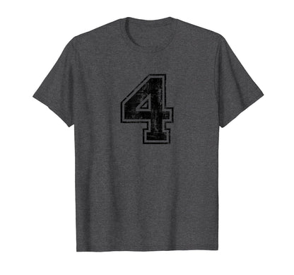 Number 4 Four Varsity Distressed Sport T-Shirt - Novelty Apparel Men Women - T-Shirt, Sweatshirt, Hoodie