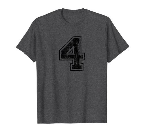 Number 4 Four Varsity Distressed Sport T-Shirt - Novelty Apparel Men Women - T-Shirt, Sweatshirt, Hoodie