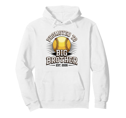 Promoted To Big Brother Est 2026 Baseball Hoodie - Trendy Graphic Unisex - T-Shirt, Sweatshirt, Hoodie