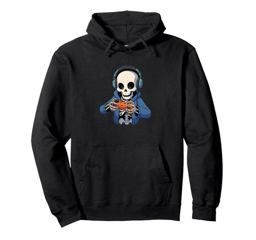 Skeleton Gamer Hallowen Video Games Mens Hoodie - Unique Graphic Men Women - T-Shirt, Sweatshirt, Hoodie