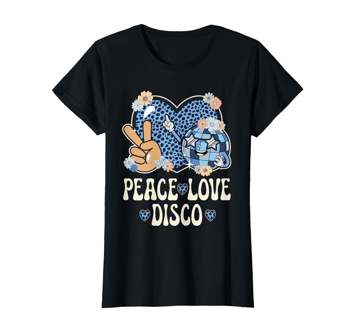Peace Love Disco Outfit Cheetah 70S T-Shirt - Fun Novelty Design Unisex - T-Shirt, Sweatshirt, Hoodie