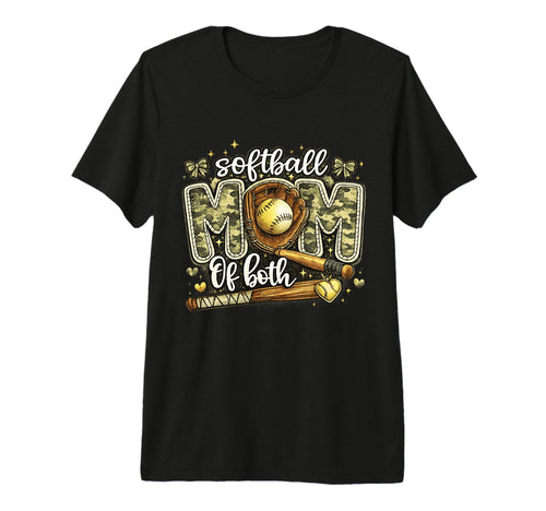 Softball Mom Both Camo Camouflage T-Shirt - Custom Art Print Men Women - T-Shirt, Sweatshirt, Hoodie