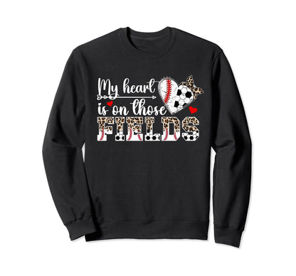 My Heart Is Those Fields Baseball Sweatshirt - Aesthetic Graphic Unisex - T-Shirt, Sweatshirt, Hoodie