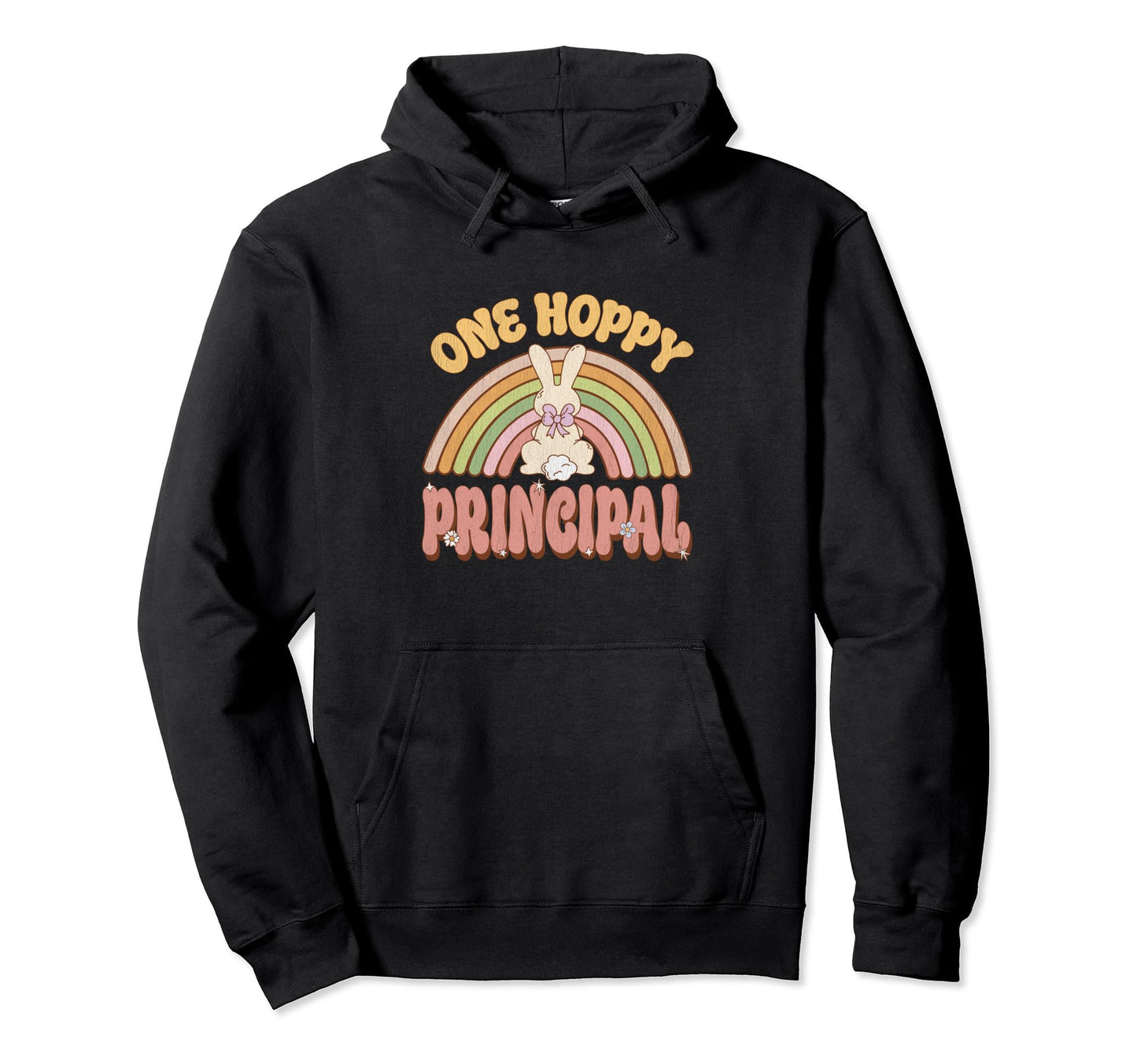 One Hoppy Principal Bunny Easter Hoodie - Aesthetic Graphic for Adults - T-Shirt, Sweatshirt, Hoodie