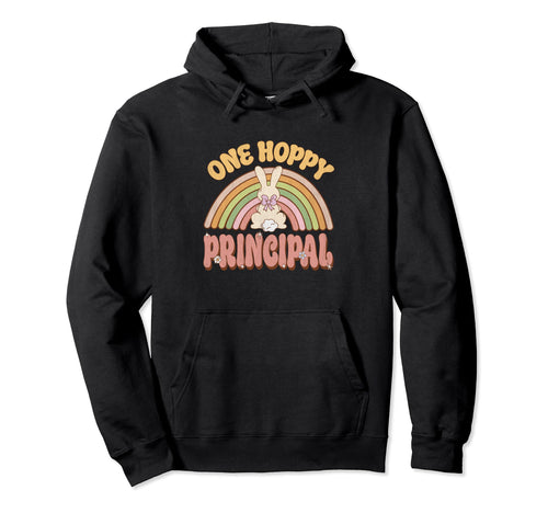 One Hoppy Principal Bunny Easter Hoodie - Aesthetic Graphic for Adults - T-Shirt, Sweatshirt, Hoodie