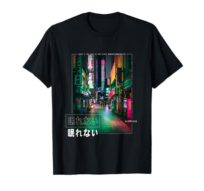 Sleepless Tokyo Japan Vaporwave T-Shirt - Custom Art Print Unisex - T-Shirt, Sweatshirt, Hoodie