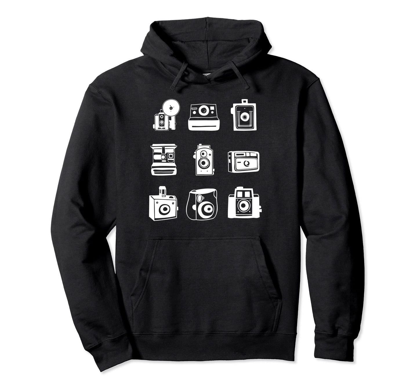 Camera Illustrated Collage Hoodie - Fun Novelty Design Unisex - T-Shirt, Sweatshirt, Hoodie
