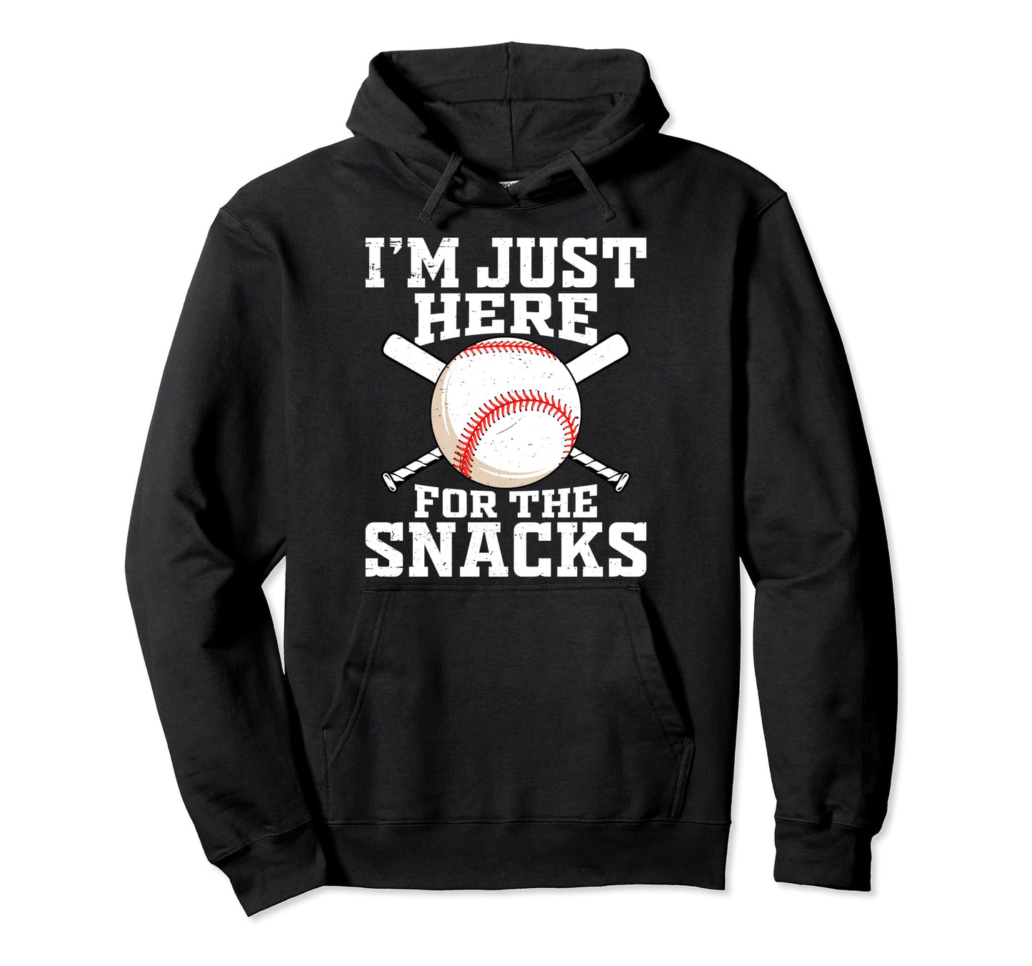 Funny Baseball Im Just Here Snacks Hoodie - Aesthetic Graphic Unisex - T-Shirt, Sweatshirt, Hoodie