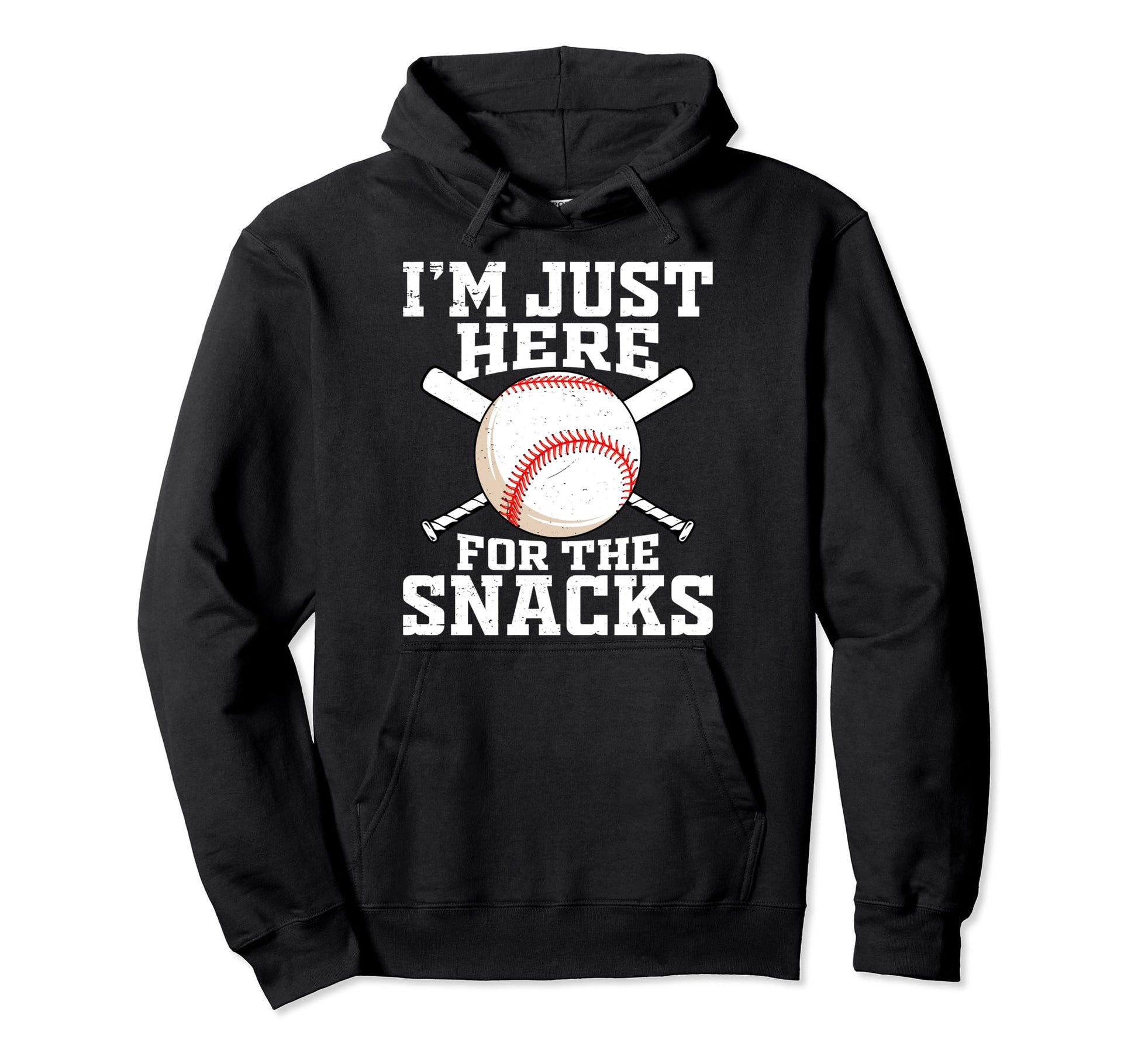 Funny Baseball Im Just Here Snacks Hoodie - Aesthetic Graphic Unisex - T-Shirt, Sweatshirt, Hoodie