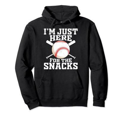 Funny Baseball Im Just Here Snacks Hoodie - Aesthetic Graphic Unisex - T-Shirt, Sweatshirt, Hoodie