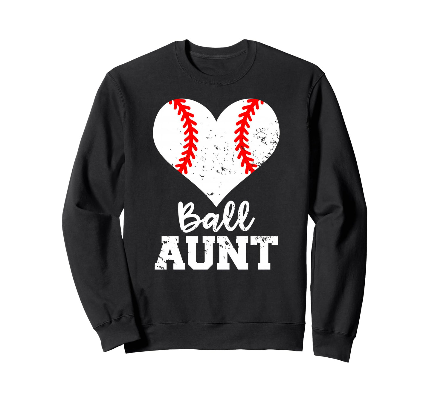 Ball Aunt Heart Funny Baseball Sweatshirt - Custom Art Print for Adults - T-Shirt, Sweatshirt, Hoodie