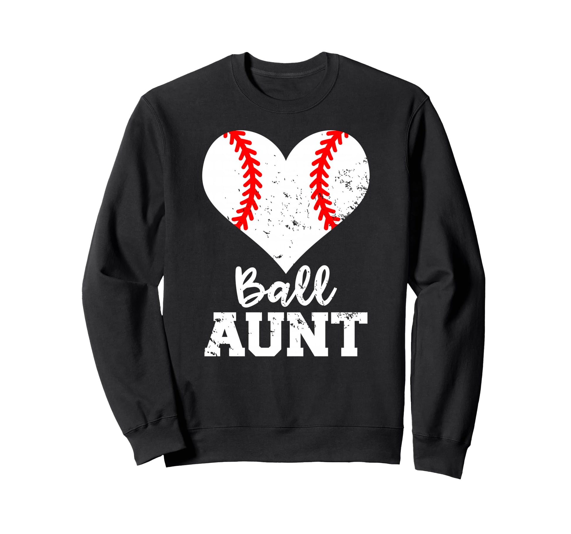 Ball Aunt Heart Funny Baseball Sweatshirt - Custom Art Print for Adults - T-Shirt, Sweatshirt, Hoodie