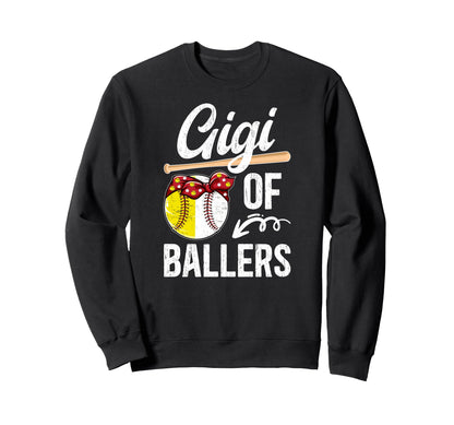 Gigi Ballers Baseball Softball Sweatshirt - Aesthetic Graphic for Adults - T-Shirt, Sweatshirt, Hoodie