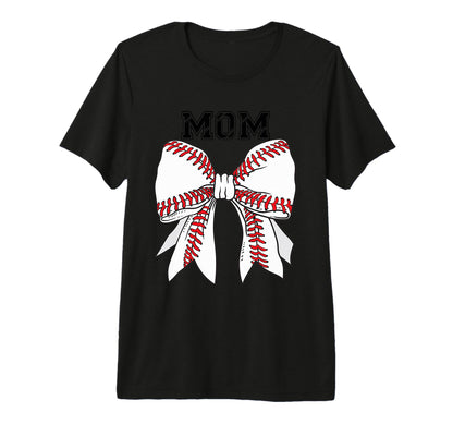 Baseball And Softball Mom Bow Tri Blend T-Shirt - Trendy Graphic Unisex - T-Shirt, Sweatshirt, Hoodie