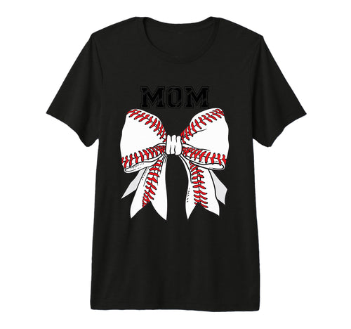 Baseball And Softball Mom Bow Tri Blend T-Shirt - Trendy Graphic Unisex - T-Shirt, Sweatshirt, Hoodie