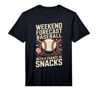 Mens Weekend Forecast Baseball Chance T-Shirt - Fun Novelty Design Unisex - T-Shirt, Sweatshirt, Hoodie