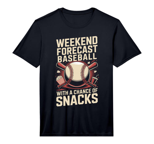 Mens Weekend Forecast Baseball Chance T-Shirt - Fun Novelty Design Unisex - T-Shirt, Sweatshirt, Hoodie