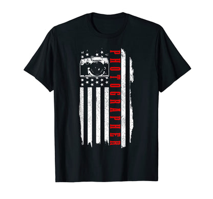 Patriotic Photographer Us Flag Camera T-Shirt - Graphic Print Men Women - T-Shirt, Sweatshirt, Hoodie
