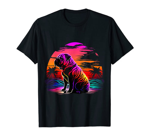Bulldog Vaporwave Aesthetic Dog T-Shirt - Custom Art Print Men Women - T-Shirt, Sweatshirt, Hoodie