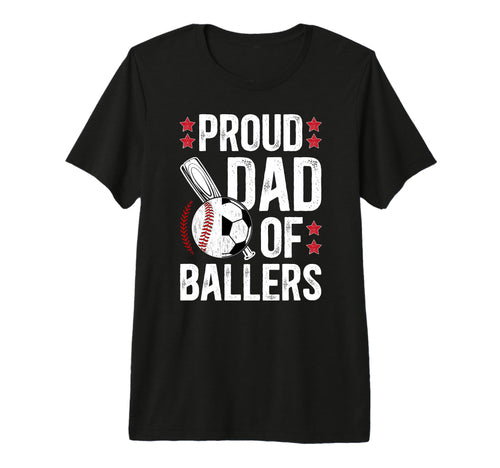 Mens Proud Dad Ballers Baseball T-Shirt - Aesthetic Graphic for Adults - T-Shirt, Sweatshirt, Hoodie