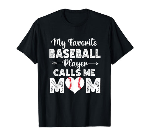 My Favorite Baseball Player Calls Me Mom T-Shirt - Minimalist Print Unisex - T-Shirt, Sweatshirt, Hoodie