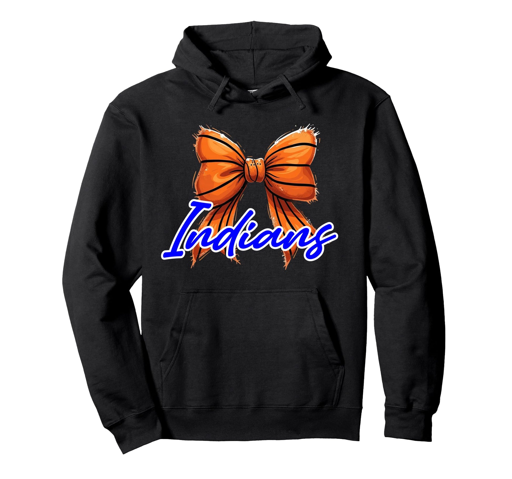 Blue Indians Basketball Mom Bow Hoodie - Casual Everyday Wear Men Women - T-Shirt, Sweatshirt, Hoodie